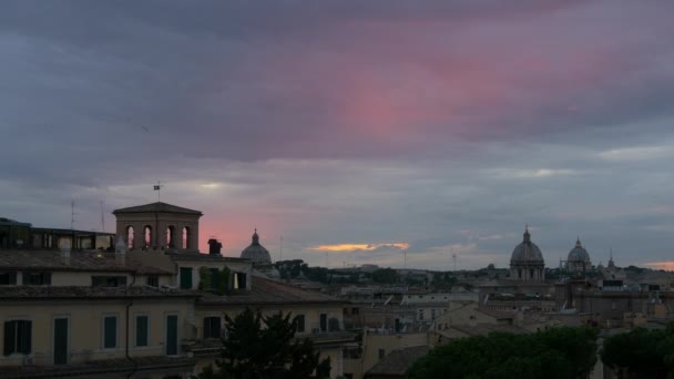 Pohled Řím Při Západu Slunce — Stock video