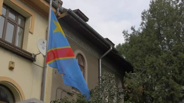 Die Flagge Der Demokratischen Republik Kongo — Stockvideo