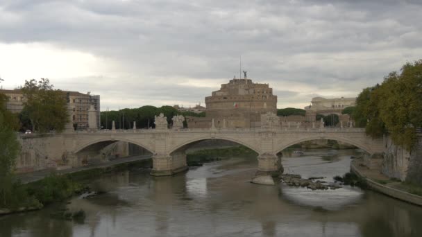 Ponte Vittorio Emanuele Roma — Stok video