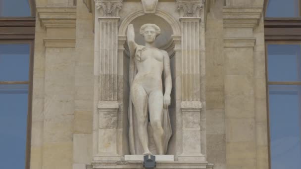 Estátua Mulher Grega Parede Edifício — Vídeo de Stock