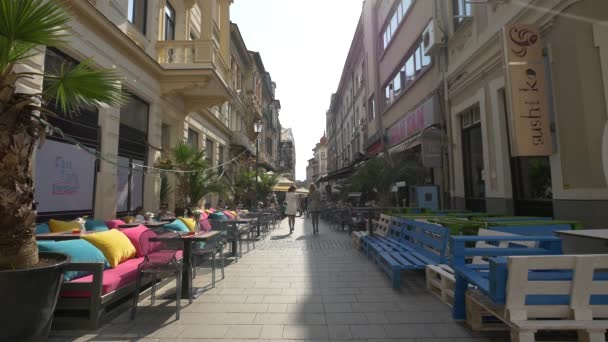 Romanya Nın Bükreş Kentindeki Stavropoleos Caddesi — Stok video