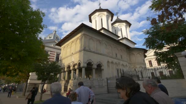 Церковь Колтея Бухаресте — стоковое видео