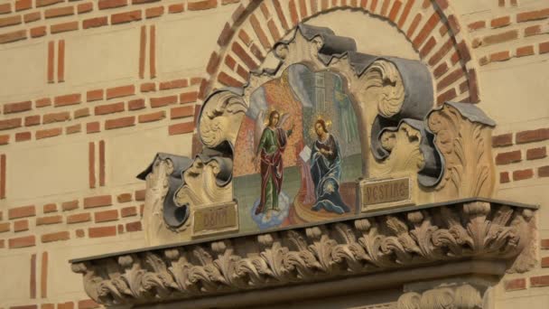 Decoraciones Pinturas Sobre Iglesia San Antonio — Vídeos de Stock