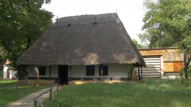 Thatched Dachu Domu Muzeum Wsi — Wideo stockowe