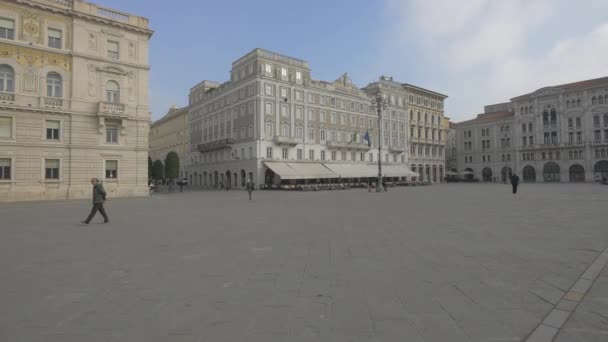Palazzo Stratti Piazza Dell Unit Italia Triëst Italië — Stockvideo