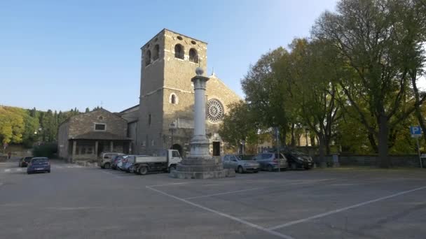 Denkmal Der Kathedrale Von Triest Italien — Stockvideo