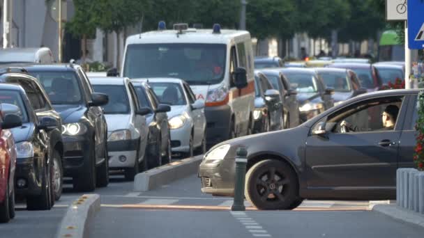 Fila Trânsito Cidade — Vídeo de Stock