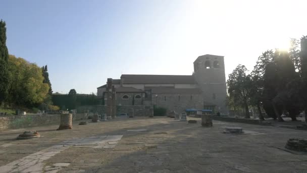 Vista Lateral Basílica Romana Forense — Vídeos de Stock