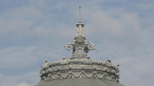 Купол Румунського Атенею Бухаресті — стокове відео