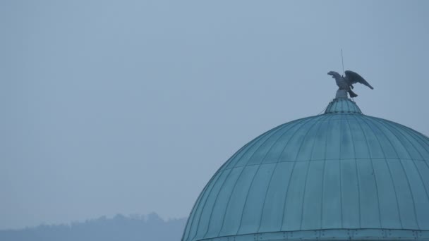 ドーム屋根の上の鷲の彫刻 — ストック動画