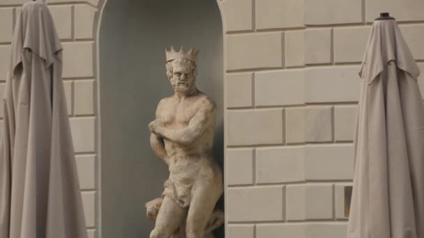 Статуя Человека Короне — стоковое видео