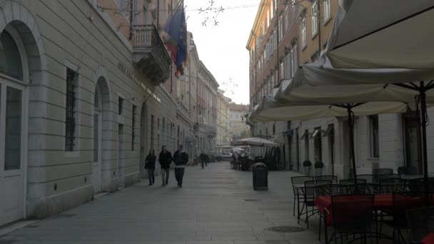 Persone Che Camminano Strada Trieste — Video Stock