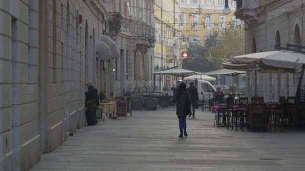 Vista Strada Con Terrazze Trieste — Video Stock