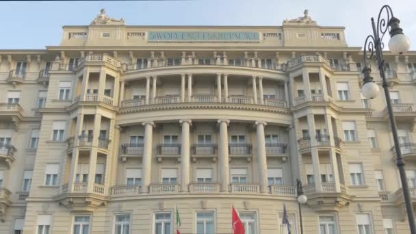 Powiększenie Fasady Savoia Excelsior Palace — Wideo stockowe