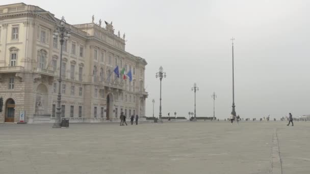 Pan Derecha Piazza Unita Trieste — Vídeos de Stock