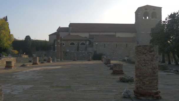 Roman Forum Ruins Trieste — Stock Video