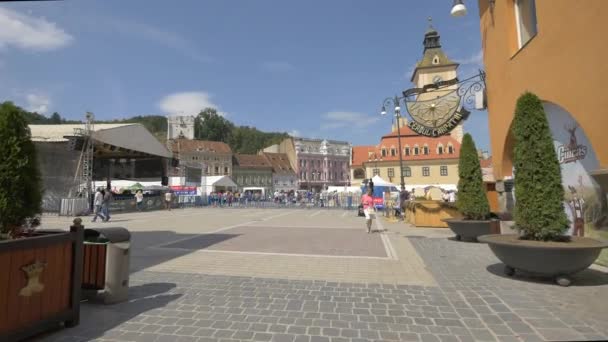 Plaza Del Consejo Brasov — Vídeo de stock