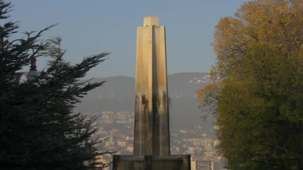 Der Brunnen Des Parco Della Rimembranza Triest — Stockvideo