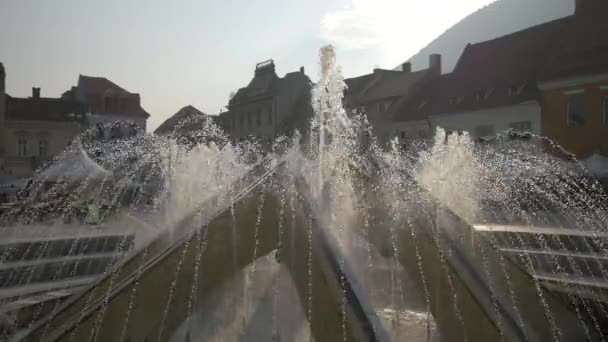 Acqua Che Sgorga Alla Fontana Piazza Del Consiglio — Video Stock