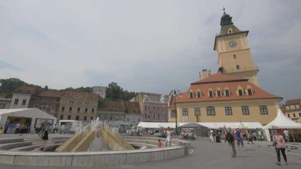 Persone Che Camminano Piazza Del Consiglio — Video Stock