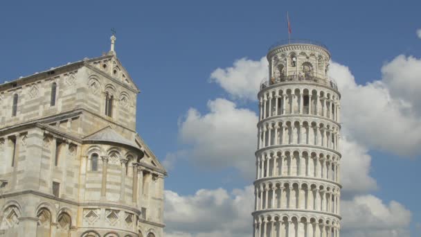 Scheve Toren Kathedraal Van Pisa — Stockvideo