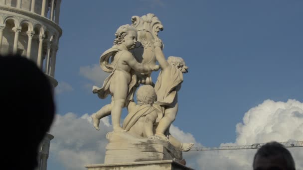 Malaikat Patung Fontana Dei Putti Pisa — Stok Video