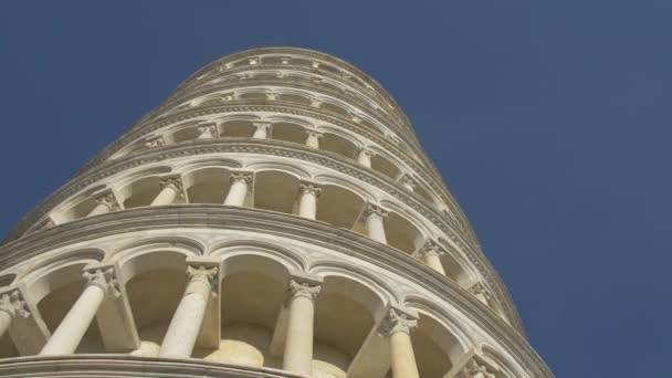 Baixo Ângulo Torre Inclinada Pisa — Vídeo de Stock