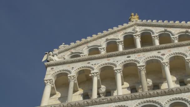 Panorámica Derecha Fachada Catedral Pisa — Vídeos de Stock