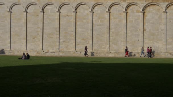 Promenader Längs Väggen Camposanto Monumentale — Stockvideo