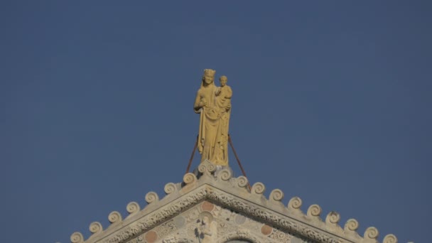 Statue Top Cathedral Pisa — Stock Video