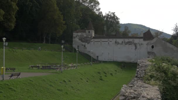 Vista Del Bastión Los Tejedores Brasov — Vídeo de stock