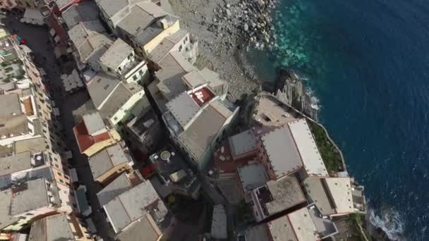 Вид Згори Вернаццу Лігурійське Узбережжя — стокове відео