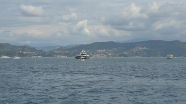 Barcos Navegando Mar Ligúria Cinque Terre — Vídeo de Stock