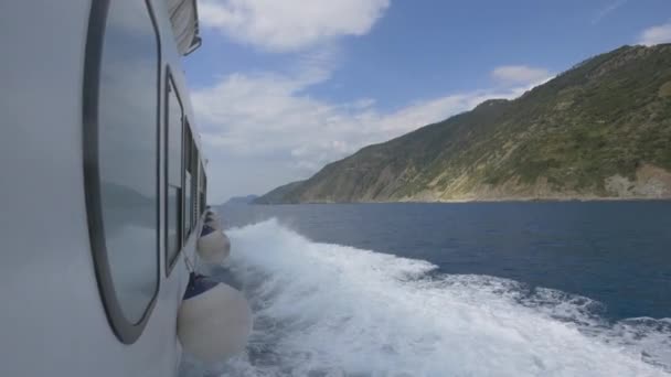 Witte Ferry Varen Ligurische Zee — Stockvideo