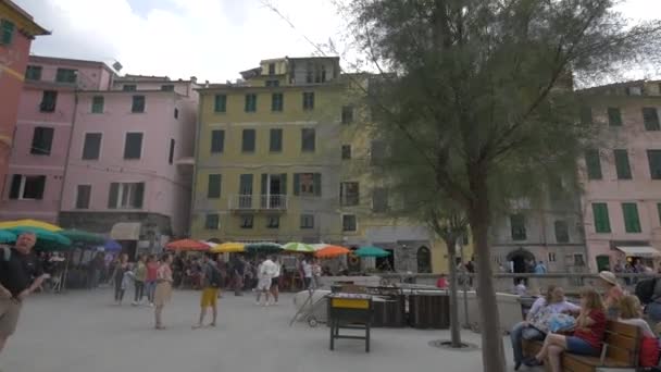 Praça Guglielmo Marconi Vernazza — Vídeo de Stock