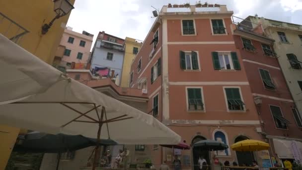 Kleurrijke Gebouwen Cinque Terre — Stockvideo