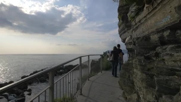 Wandelen Aan Zee Vernazza Cinque Terre — Stockvideo