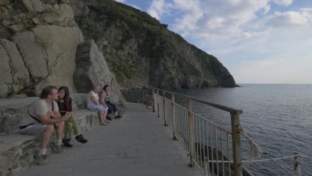 Relaxing Seafront Cinque Terre — Stock Video