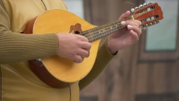 Musicien Jouant Une Mandoline — Video