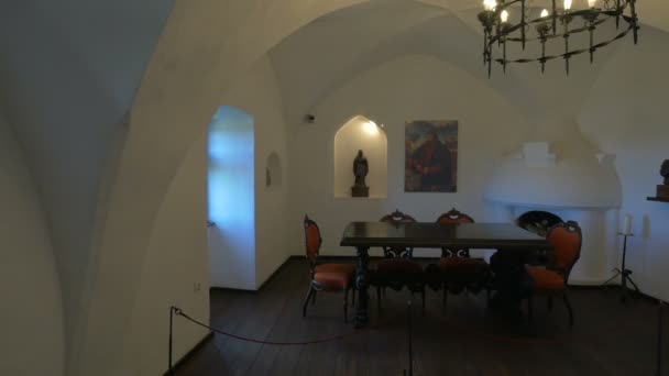 布兰城堡内的饭厅 — 图库视频影像