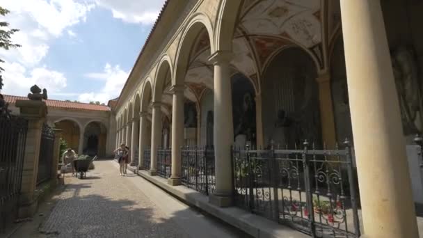 Arcades Sculptures Decorated Ceiling — Stock Video