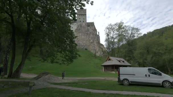 Castelul Bran Văzut Din Royal Park — Videoclip de stoc