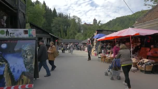 Passeggiando Bancarelle Dei Souvenir — Video Stock