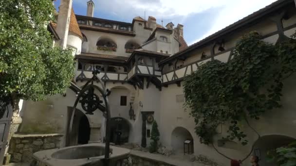 Cortile Interno Del Castello Bran — Video Stock