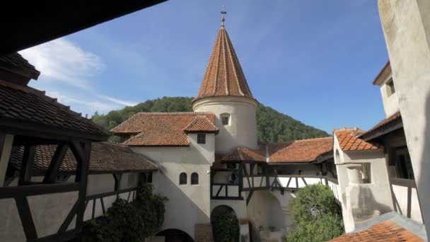 Plano Arquitectónico Del Segundo Piso Del Castillo Bran — Vídeo de stock