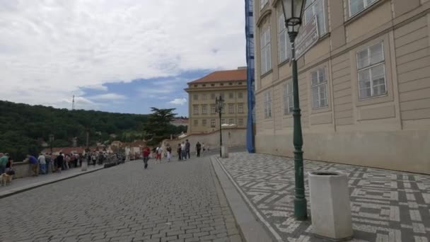 Admiring View Hradcany Square — Stock Video