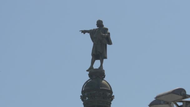 Columbus Monument Barceloně — Stock video