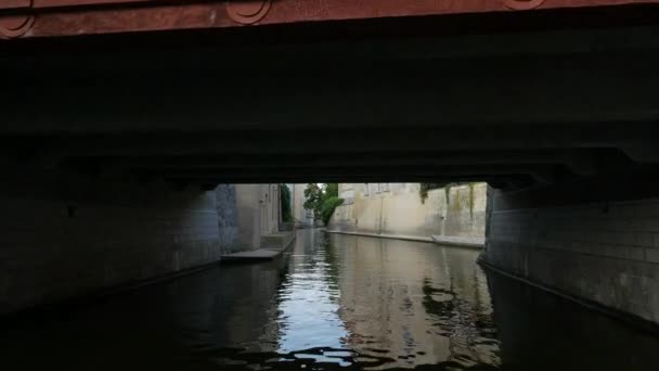 Ponte Ombreggiato Canale Acqua Certovka — Video Stock