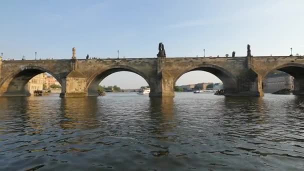 Karlsbrücke Prag Tschechien — Stockvideo