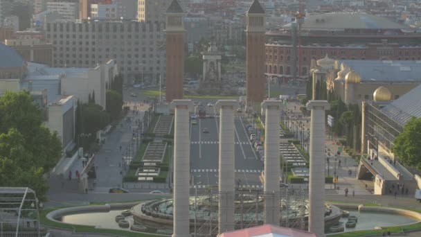 Magische Fontein Van Montjuïc Barcelona — Stockvideo